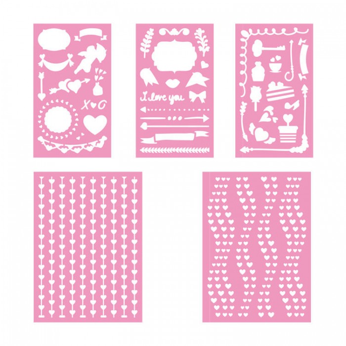 Cut Designs Drawing Stencils Kit for Kids, OEM Design Drawing Plastic Stencils Set for Kids